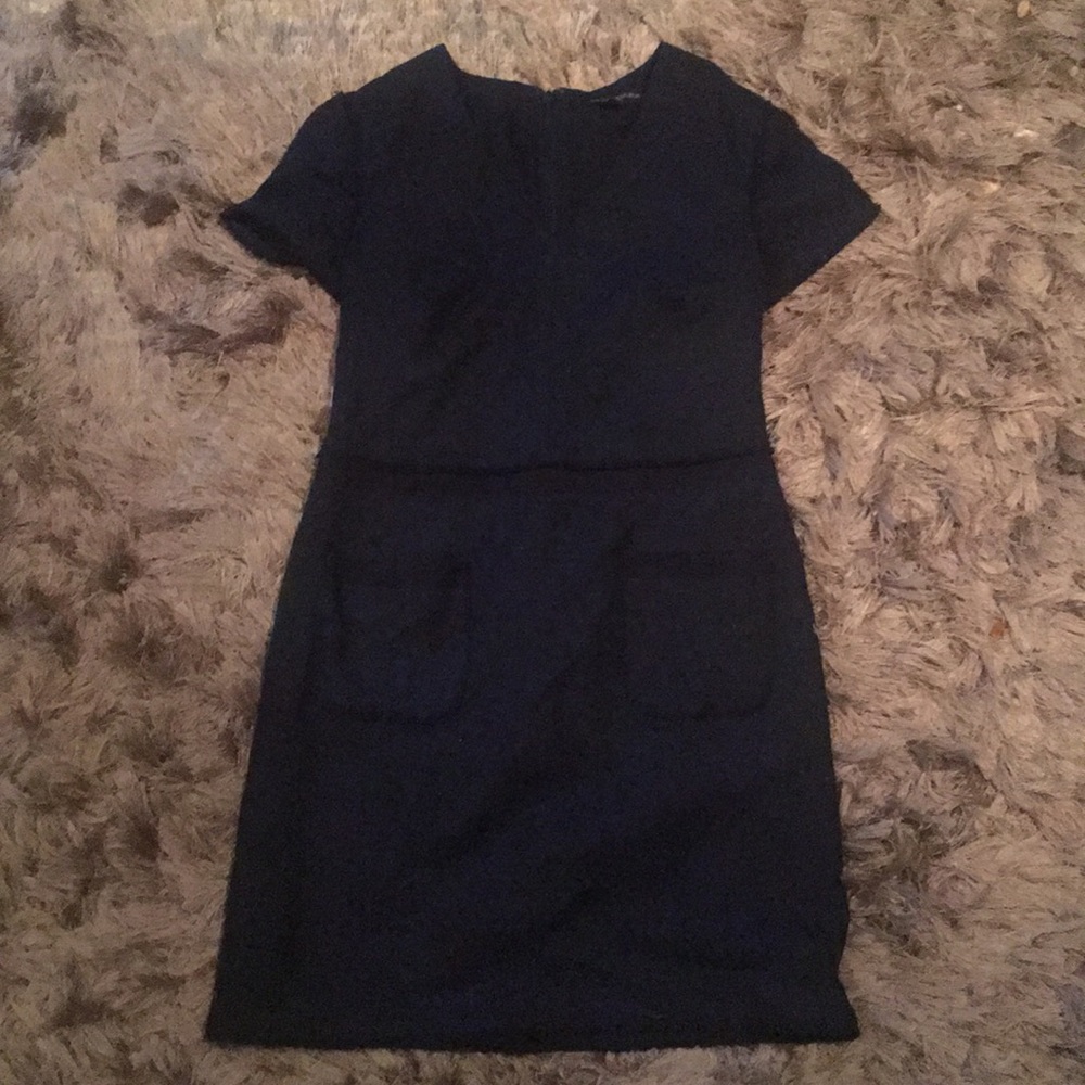 BR navy tweed dress